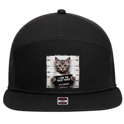 Funny Cat Sarcastic Kitten Animal Humor Cat Cool Gift 7 Panel Mesh Trucker Snapback Hat