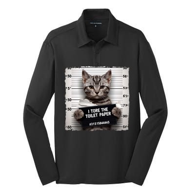 Funny Cat Sarcastic Kitten Animal Humor Cat Cool Gift Silk Touch Performance Long Sleeve Polo