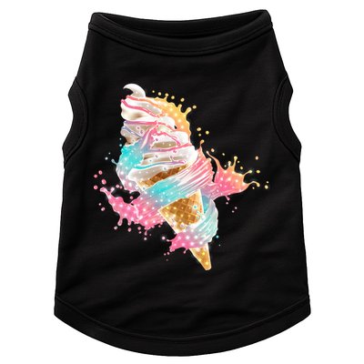 Fun Colorful Summer Time Vanilla Ice Cream Doggie Tank
