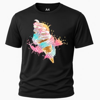 Fun Colorful Summer Time Vanilla Ice Cream Performance Shirt