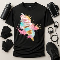 Fun Colorful Summer Time Vanilla Ice Cream Performance Shirt