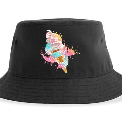 Fun Colorful Summer Time Vanilla Ice Cream Sustainable Bucket Hat