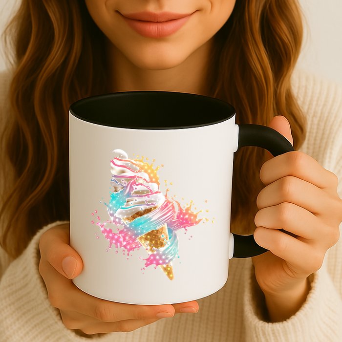 Fun Colorful Summer Time Vanilla Ice Cream Mug