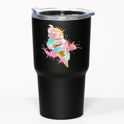 Fun Colorful Summer Time Vanilla Ice Cream Tumbler