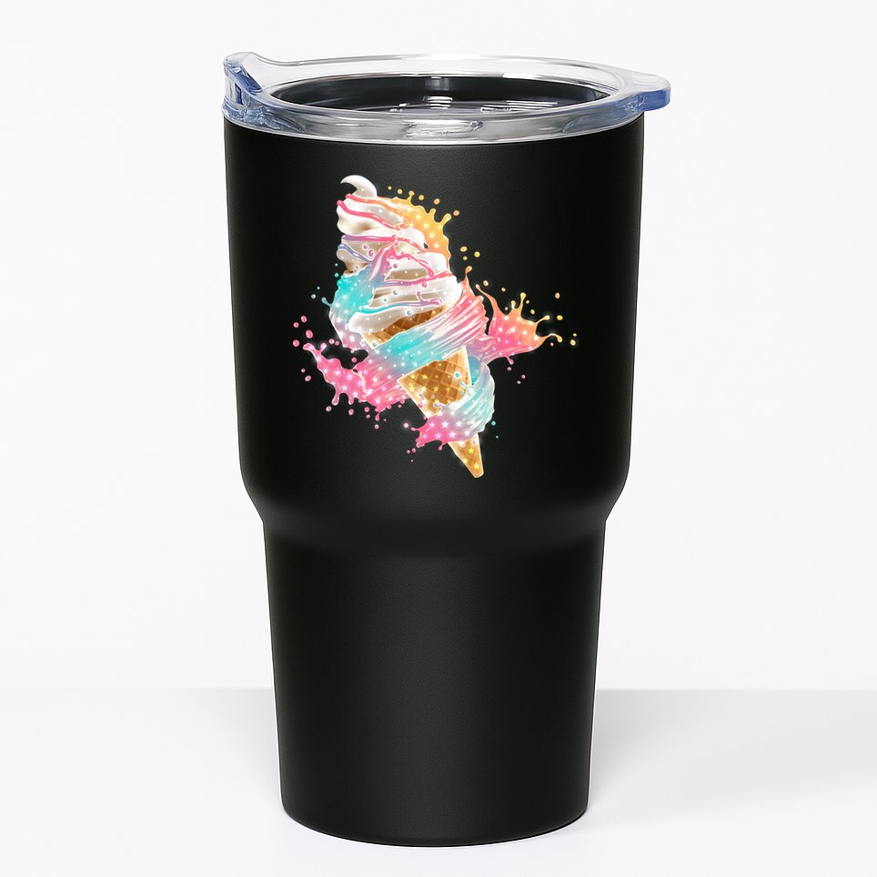 Fun Colorful Summer Time Vanilla Ice Cream Tumbler