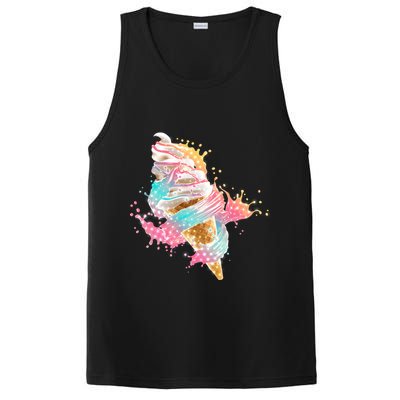 Fun Colorful Summer Time Vanilla Ice Cream PosiCharge Competitor Tank
