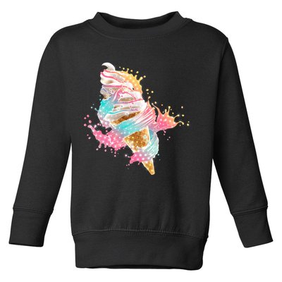 Fun Colorful Summer Time Vanilla Ice Cream Toddler Sweatshirt