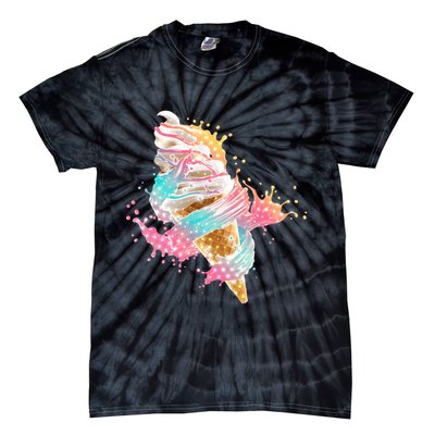 Fun Colorful Summer Time Vanilla Ice Cream Tie-Dye T-Shirt