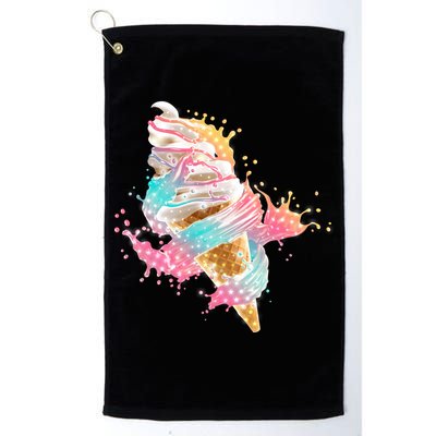 Fun Colorful Summer Time Vanilla Ice Cream Golf Towel