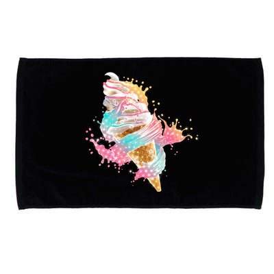 Fun Colorful Summer Time Vanilla Ice Cream Microfiber Hand Towel