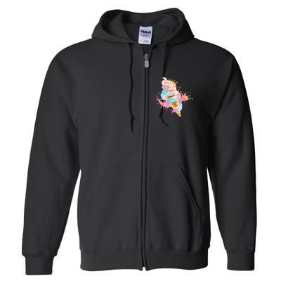 Fun Colorful Summer Time Vanilla Ice Cream Full Zip Hoodie