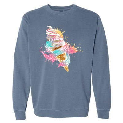 Fun Colorful Summer Time Vanilla Ice Cream Garment-Dyed Sweatshirt