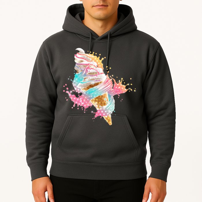 Fun Colorful Summer Time Vanilla Ice Cream Hoodie