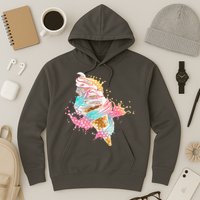 Fun Colorful Summer Time Vanilla Ice Cream Hoodie