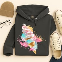 Fun Colorful Summer Time Vanilla Ice Cream Hoodie