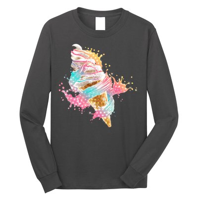 Fun Colorful Summer Time Vanilla Ice Cream Long Sleeve Shirt