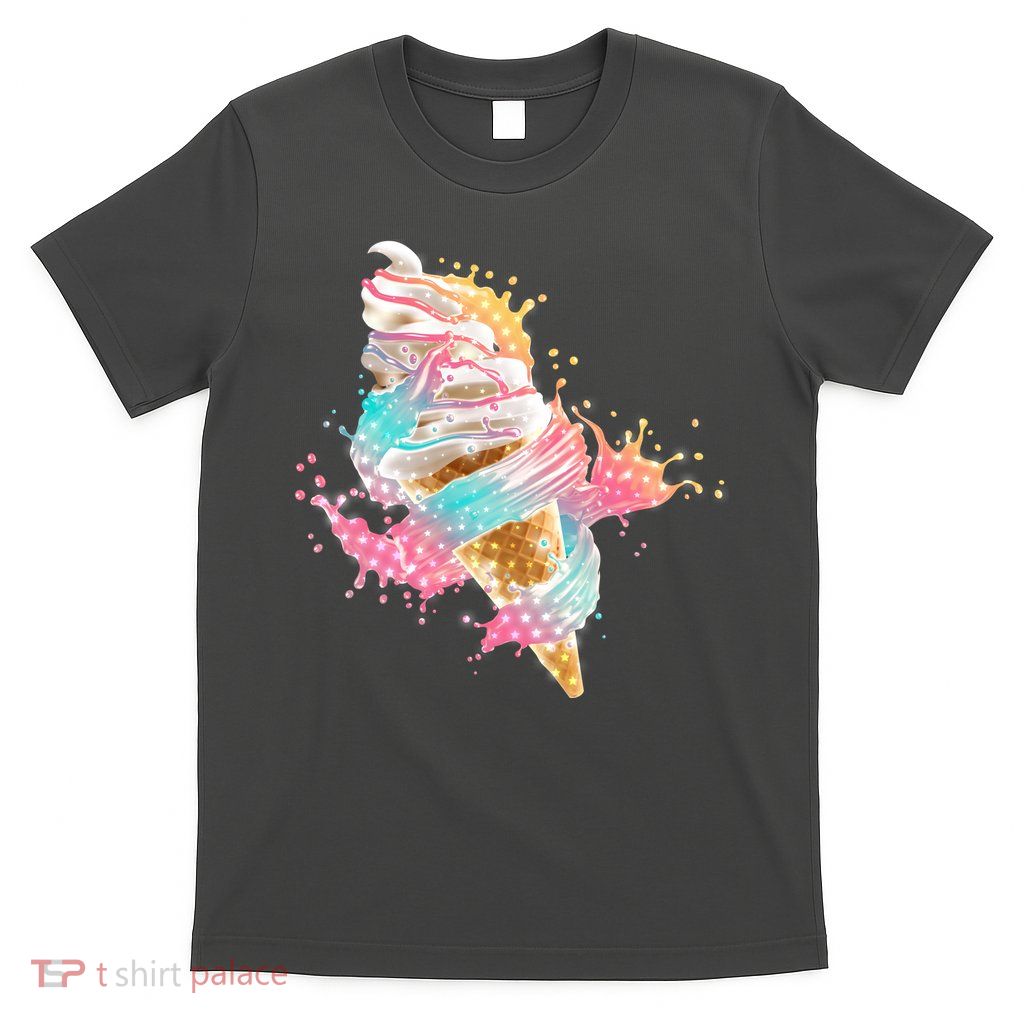 Fun Colorful Summer Time Vanilla Ice Cream T-Shirt