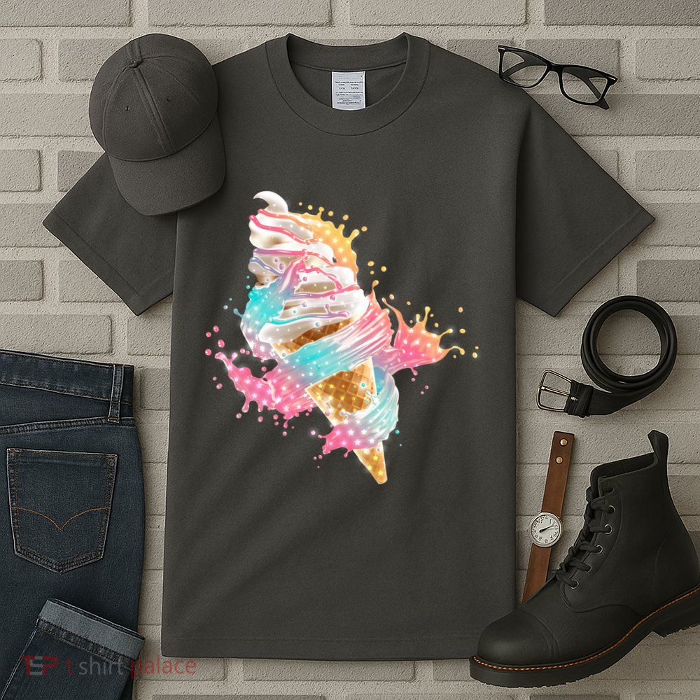 Fun Colorful Summer Time Vanilla Ice Cream Tall T-Shirt