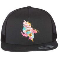 Fun Colorful Summer Time Vanilla Ice Cream Flatbill Hat
