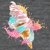 Fun Colorful Summer Time Vanilla Ice Cream Flatbill Hat
