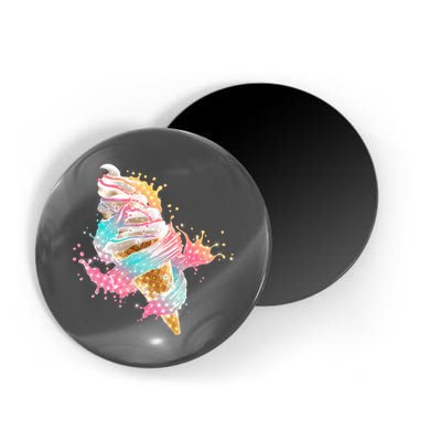 Fun Colorful Summer Time Vanilla Ice Cream Magnet