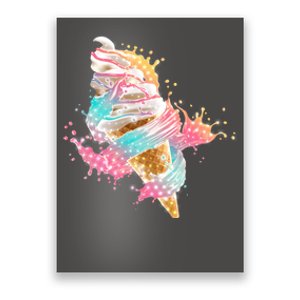 Fun Colorful Summer Time Vanilla Ice Cream Poster