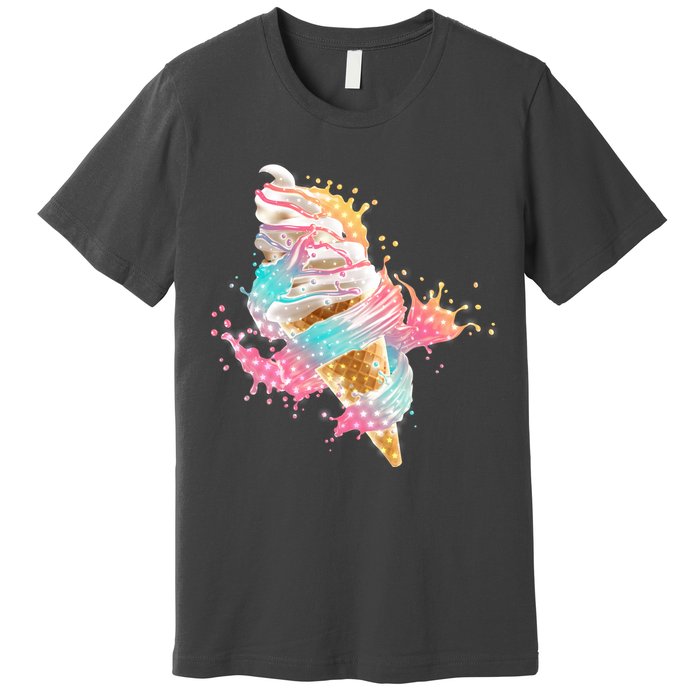 Fun Colorful Summer Time Vanilla Ice Cream Premium T-Shirt