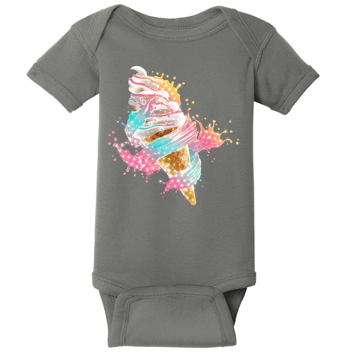 Fun Colorful Summer Time Vanilla Ice Cream Baby Bodysuit