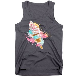 Fun Colorful Summer Time Vanilla Ice Cream Tank Top