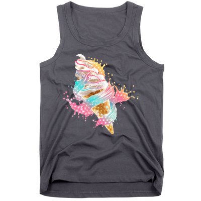 Fun Colorful Summer Time Vanilla Ice Cream Tank Top