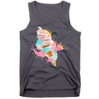 Fun Colorful Summer Time Vanilla Ice Cream Tank Top