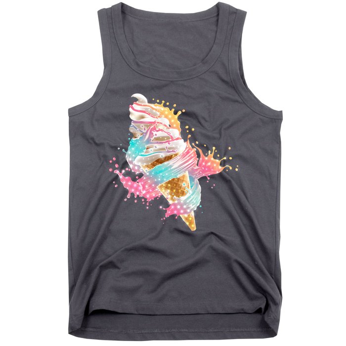 Fun Colorful Summer Time Vanilla Ice Cream Tank Top