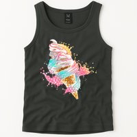 Fun Colorful Summer Time Vanilla Ice Cream Tank Top