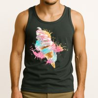 Fun Colorful Summer Time Vanilla Ice Cream Tank Top