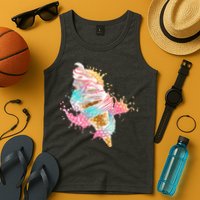 Fun Colorful Summer Time Vanilla Ice Cream Tank Top
