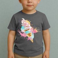 Fun Colorful Summer Time Vanilla Ice Cream Toddler T-Shirt