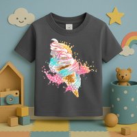 Fun Colorful Summer Time Vanilla Ice Cream Toddler T-Shirt