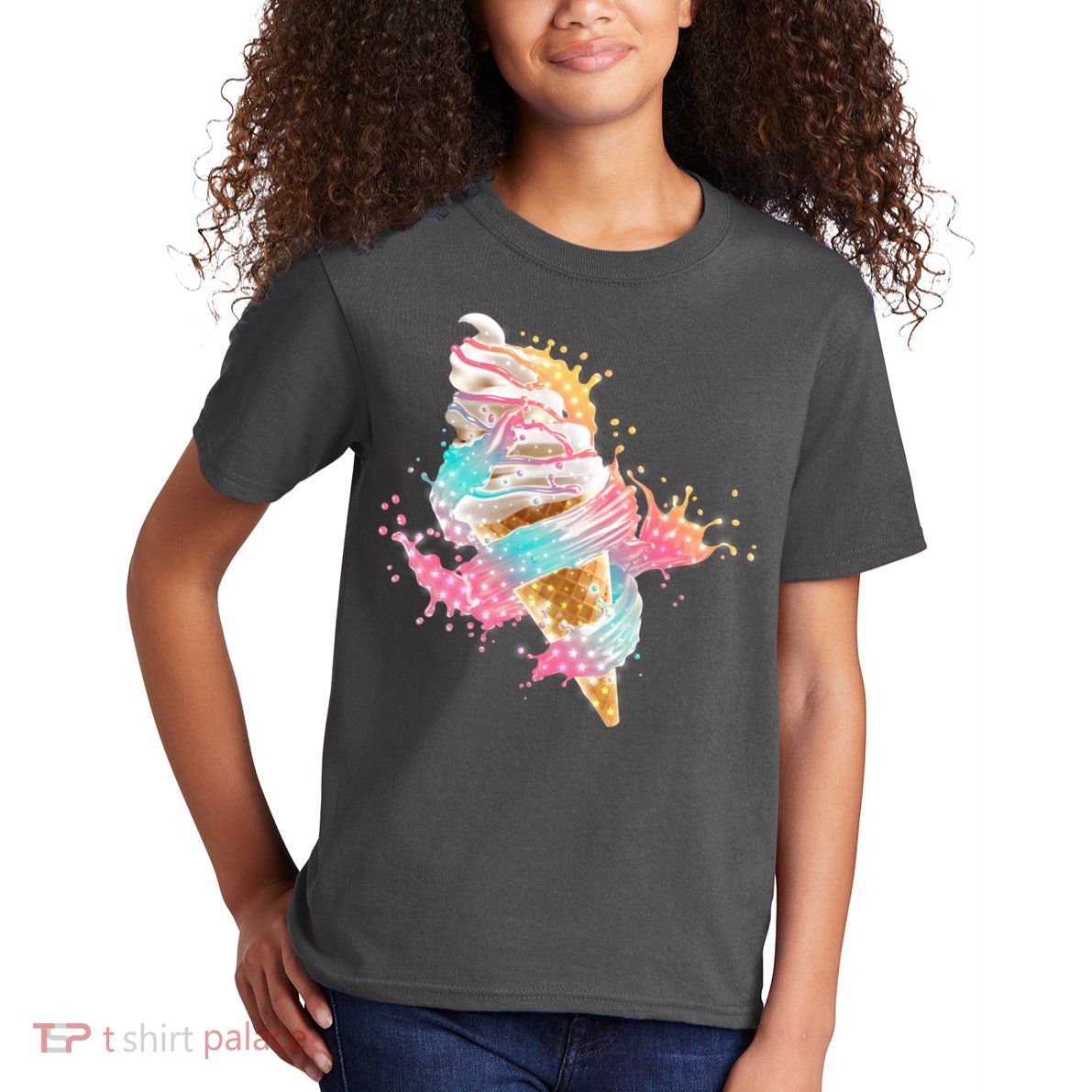 Fun Colorful Summer Time Vanilla Ice Cream Kids T-Shirt