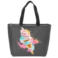 Fun Colorful Summer Time Vanilla Ice Cream Zip Tote Bag