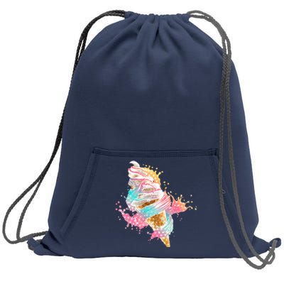 Fun Colorful Summer Time Vanilla Ice Cream Sweatshirt Cinch Pack Bag