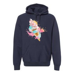 Fun Colorful Summer Time Vanilla Ice Cream Premium Hoodie