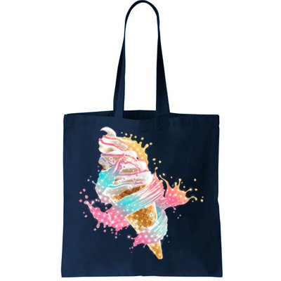 Fun Colorful Summer Time Vanilla Ice Cream Tote Bag