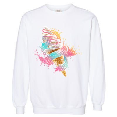 Fun Colorful Summer Time Vanilla Ice Cream Garment-Dyed Sweatshirt