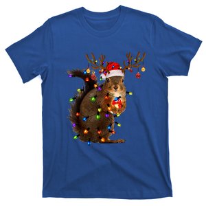 Funny Christmas Squirrel Lights Reindeer Christmas Costume Gift T-Shirt