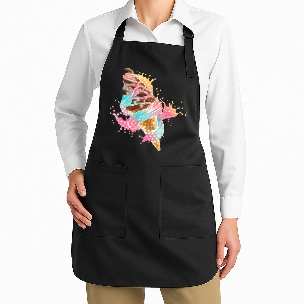 Fun Colorful Summer Time Chocolate Ice Cream Apron