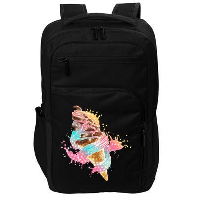 Fun Colorful Summer Time Chocolate Ice Cream Impact Tech Backpack