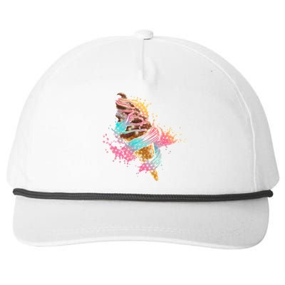 Fun Colorful Summer Time Chocolate Ice Cream Snapback Five-Panel Rope Hat