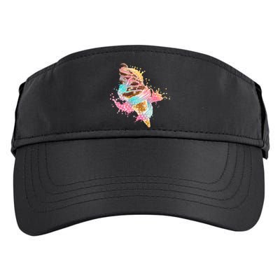 Fun Colorful Summer Time Chocolate Ice Cream Adult Drive Performance Visor