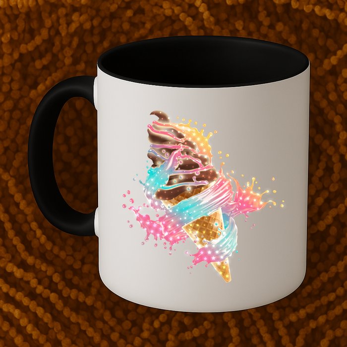Fun Colorful Summer Time Chocolate Ice Cream Mug