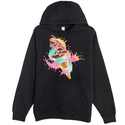 Fun Colorful Summer Time Chocolate Ice Cream Premium Pullover Hoodie